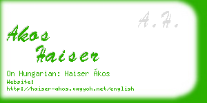 akos haiser business card